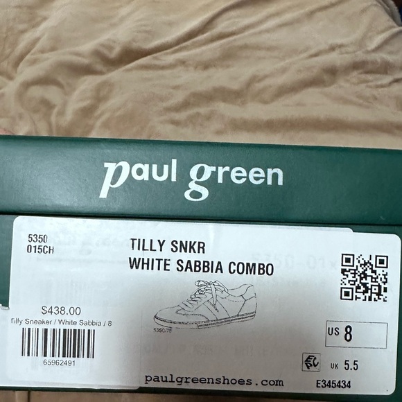 Paul Green Tilly White Sabbia Combo Leather Sneakers 8 - Picture 6 of 6